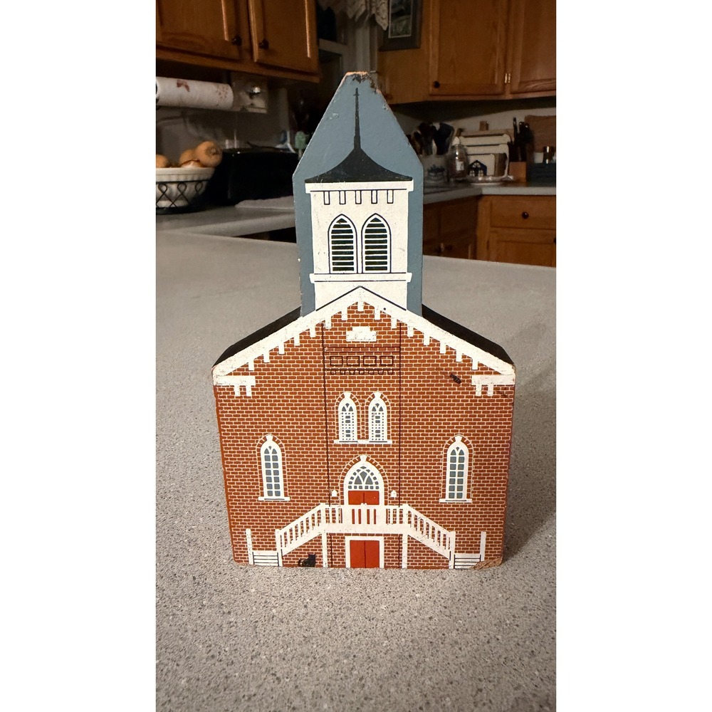 The Cat's Meow Village First African Baptist Church 1991 Red Good Folk Art Decor